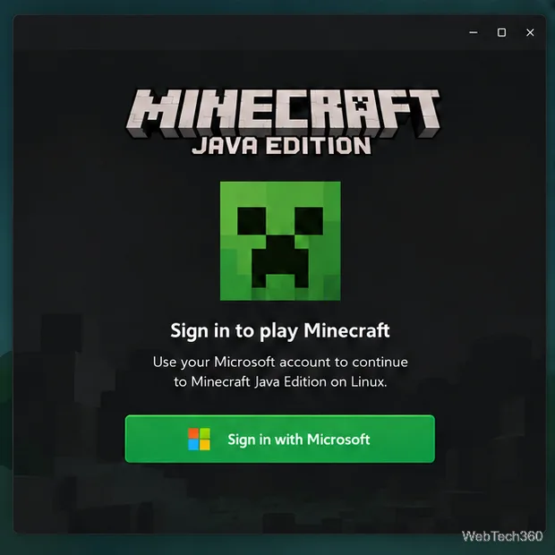 Illustration de l'écran de connexion du lanceur Minecraft avec un bouton de connexion Microsoft