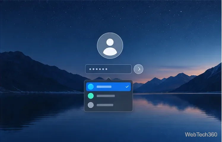 Écran de connexion Linux avec un menu de sélection de session ouvert au-dessus du champ de mot de passe