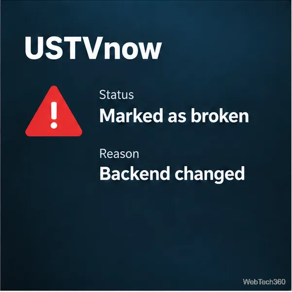 В панели состояния USTVnow отображается сообщение о том, что Kodi помечает дополнение как неработоспособное из-за изменений в его внутренней структуре.