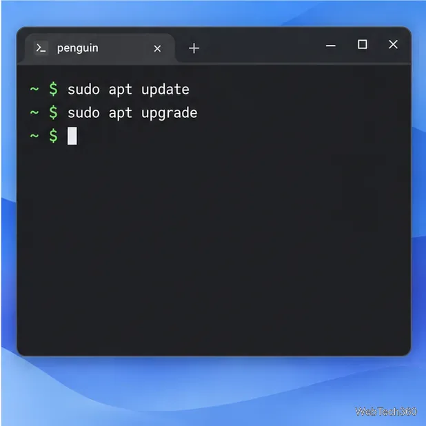 В терминале Penguin введены команды pt update и pt upgrade.