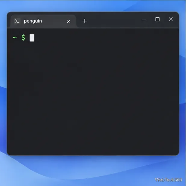Откройте приложение Linux Terminal в оболочке контейнера penguin.