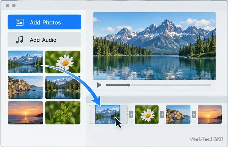 如何在 PhotoStage 中製作帶有音樂和旁白的照片幻燈片