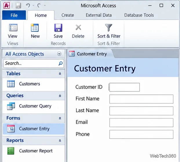 Comment ouvrir une base de données Access 2010 sur un formulaire