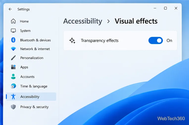 Configurações do Windows > Acessibilidade > Efeitos visuais > com os efeitos de transparência ativados