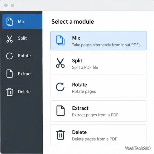 PDFsam Basicを使用してPDFファイルを結合、マージ、分割する方法