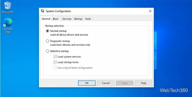 General tab in System Configuration