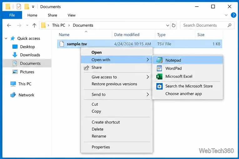 วิธีเปิดไฟล์ TSV บน Windows 10: Excel, Notepad และ Calc