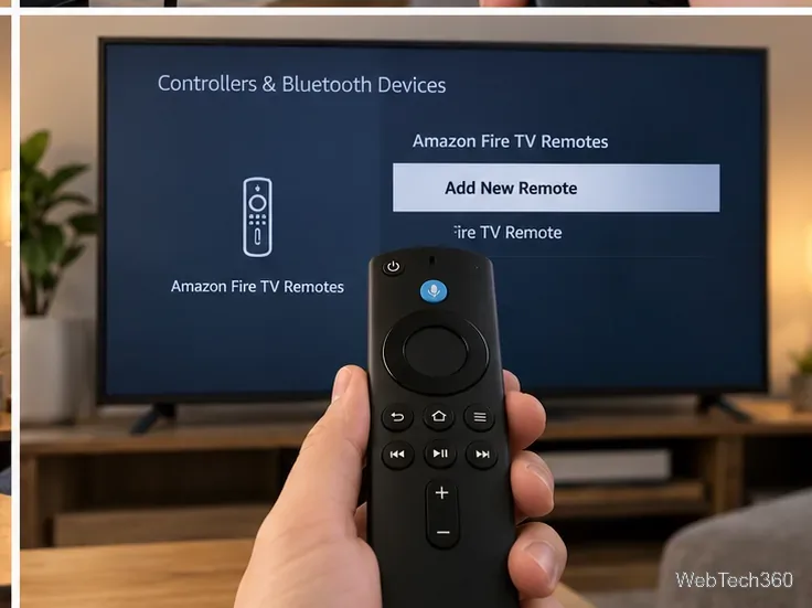 Amazon Fire TVリモコンと新しいリモコンの追加を表示するFire TVテレビ画面