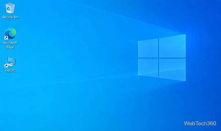 Pulpit systemu Windows 10 z widocznym nowym skrótem Ten komputer