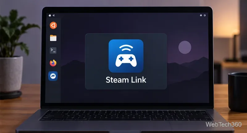 แอป Steam Link ปรากฏอยู่บนเดสก์ท็อปของแล็ปท็อป Linux พร้อมที่จะเชื่อมต่อกับพีซีสำหรับเล่นเกมอีกเครื่องหนึ่ง