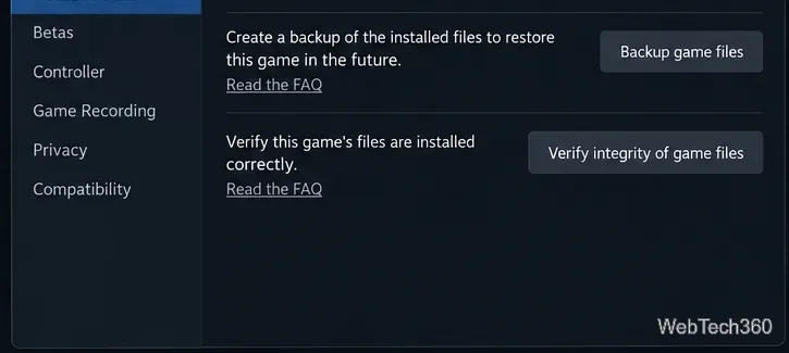 Steamのインストール済みファイル設定で、Linux版Bullyのトラブルシューティングのためにゲームファイルの整合性を確認するオプションが表示されます。
