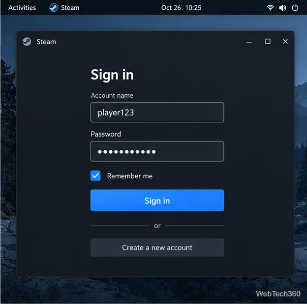 Janela de login do Steam com campos para nome de usuário e senha, além de um botão "Entrar".