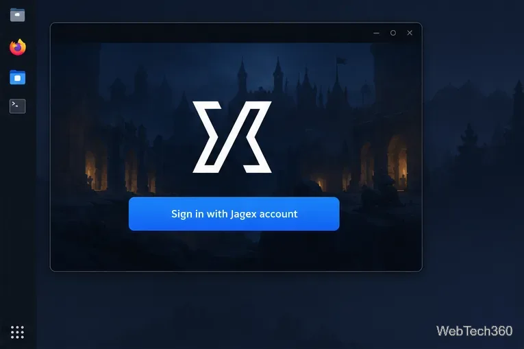 Jagex Launcher Linux beta sign-in screen with the Sign in with Jagex account button