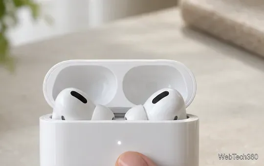 指先で、新しいAirPods充電ケースの前面、ステータスランプ付近をタップする