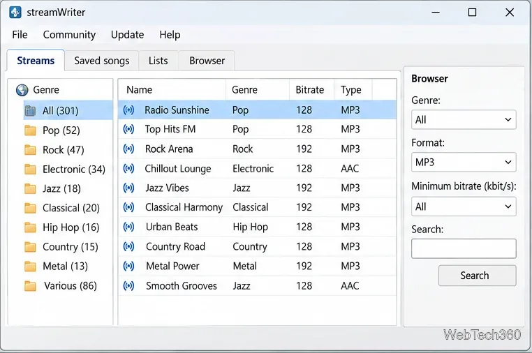 So nehmen Sie Internetradio-Songs mit streamWriter auf und speichern sie