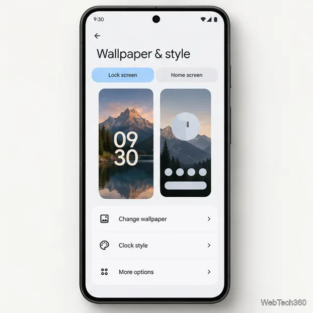 Экран «Обои и стиль Pixel» с выбранной вкладкой «Экран блокировки».
