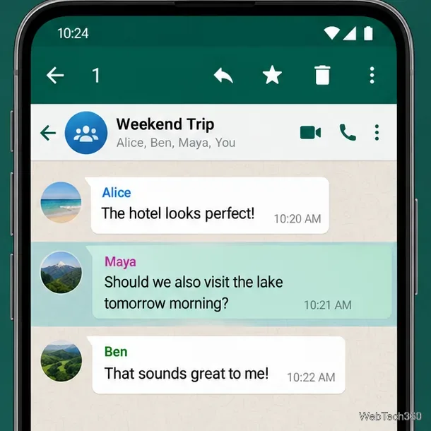 WhatsAppグループメッセージに個別に返信する方法