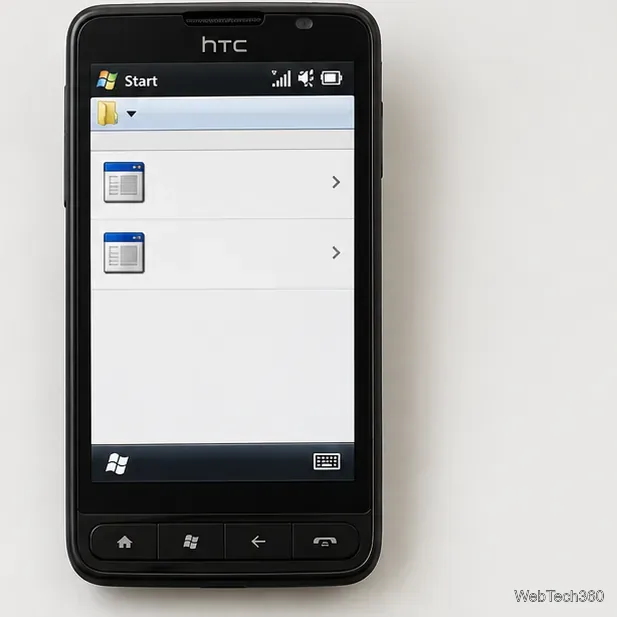 В файловом браузере Windows Mobile отображаются две записи исполняемых файлов в папке.
