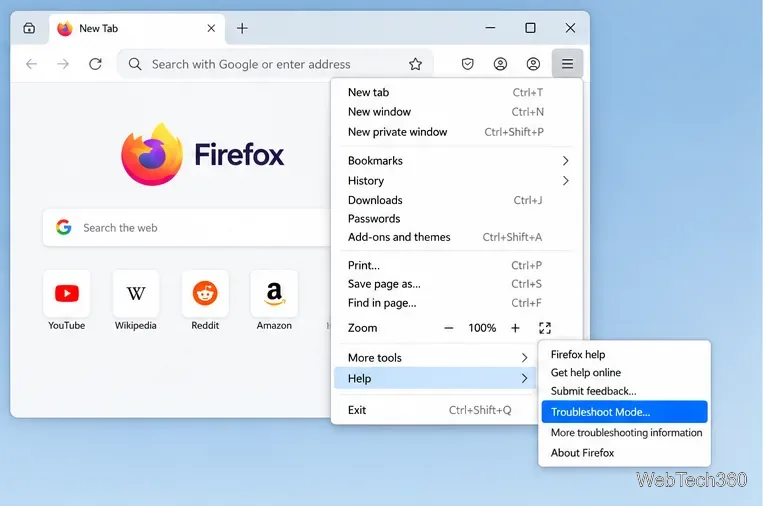 So starten Sie Firefox im abgesicherten Modus (Problembehandlungsmodus)