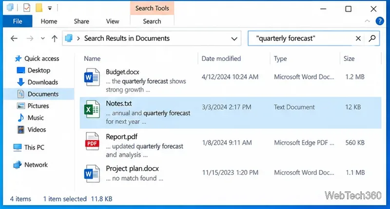 Windows 10でドキュメント内のテキストを検索する方法