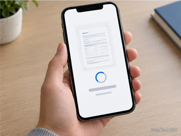 На iPhone отображается предварительный просмотр факсимильного документа с индикатором нейтрального хода передачи.