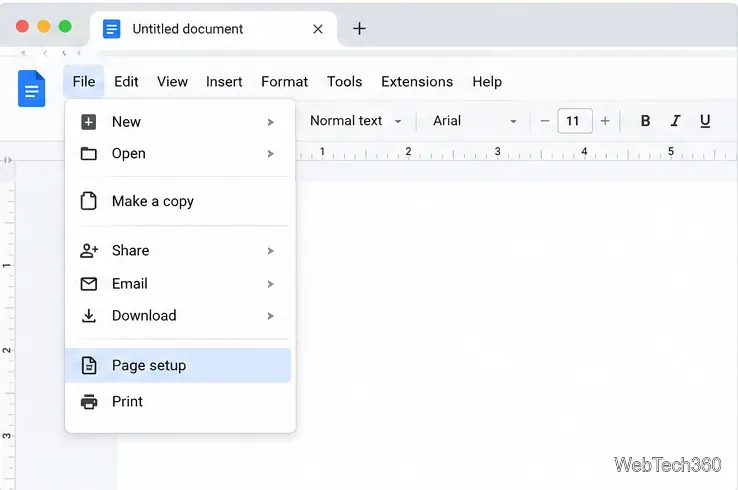 Comment définir une taille de page personnalisée dans Google Docs