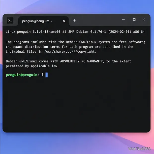 ChromeOS LinuxターミナルでペンギンDebianシェルプロンプトを開く