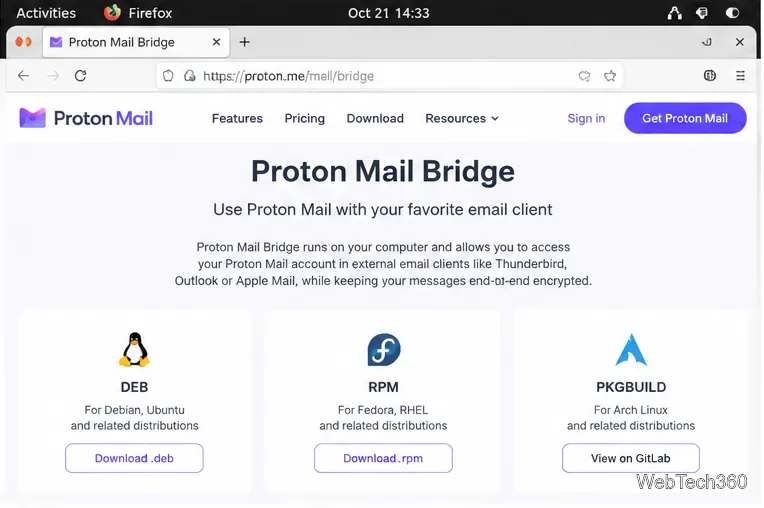Cum se configurează Proton Mail Bridge pe Linux cu Thunderbird