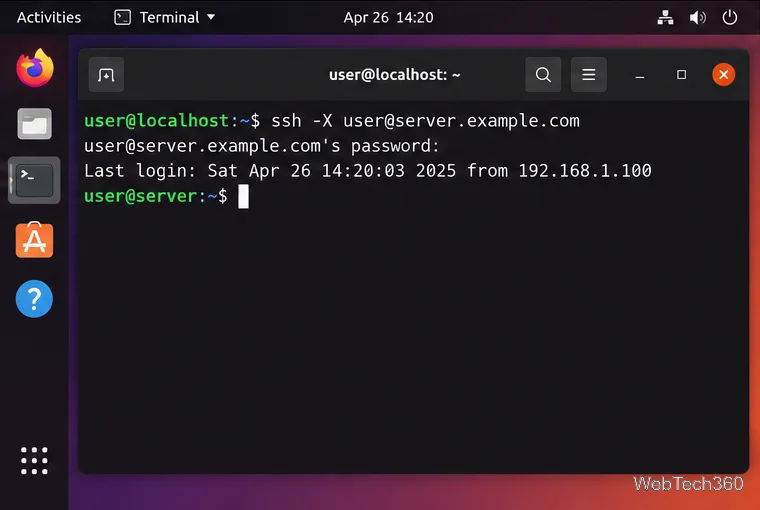 Local Linux terminal connecting to a remote host with ssh -X