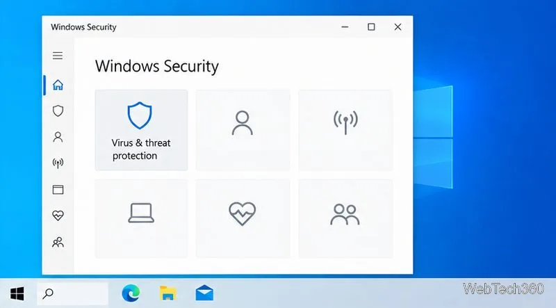 На главном экране Windows Security отображается плитка «Защита от вирусов и угроз».