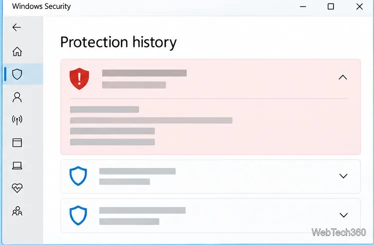 Une fiche d'historique de protection étendue affichant les détails d'une détection Defender.