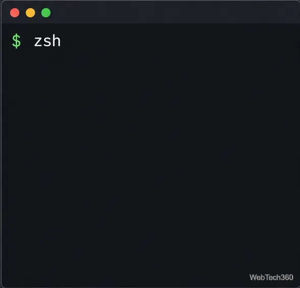 أمر طرفي لبدء جلسة Zsh مؤقتة