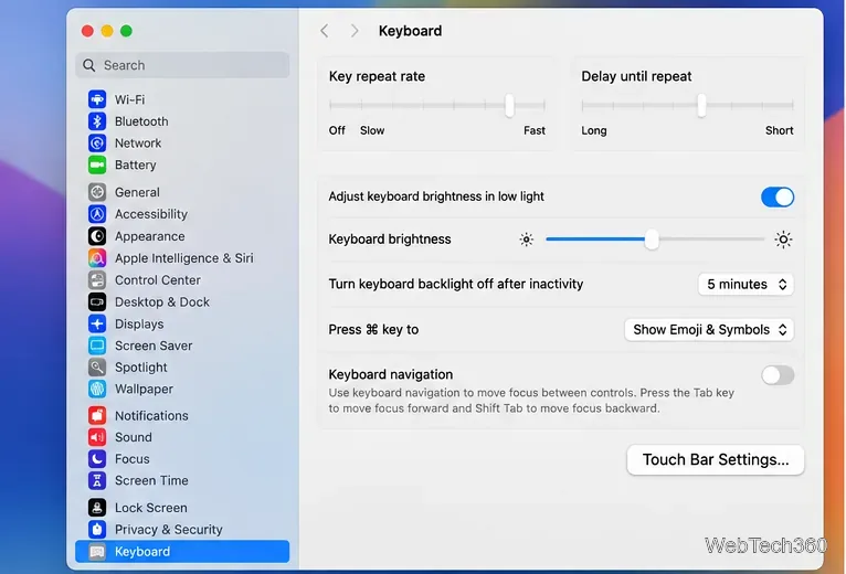 macOSでTouch Barをオン/オフに切り替える方法