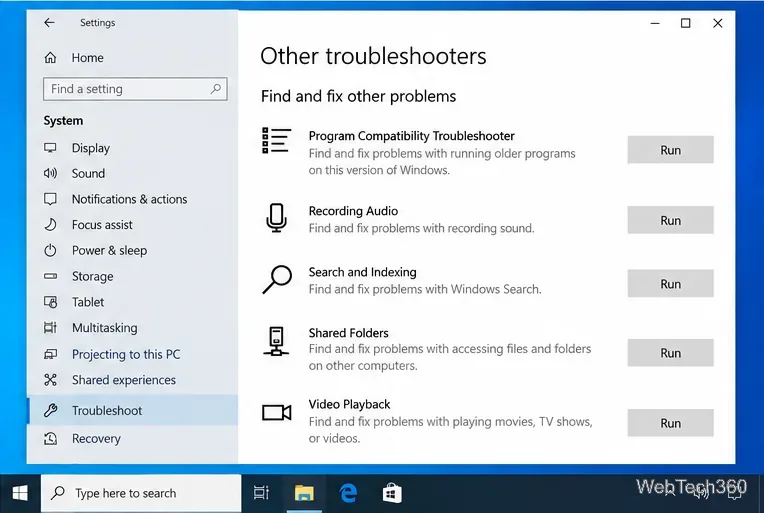 В настройках Windows 10 на странице «Другие средства устранения неполадок» отображается средство устранения неполадок совместимости программ и кнопка «Выполнить».