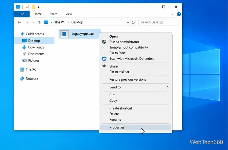 Как включить или выключить режим совместимости для приложения в Windows 10