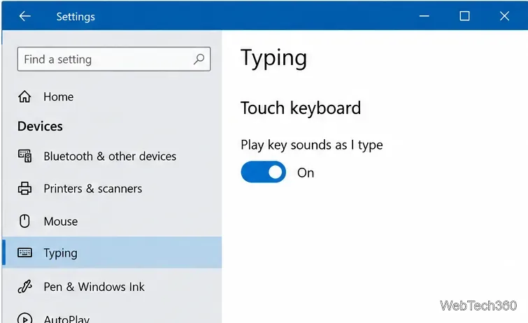 Como ativar os sons de digitação do teclado no Windows 10