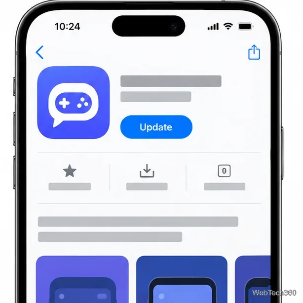 這是 iPhone App Store 中聊天應用程式的範例頁面,頁面上有一個「更新」按鈕。