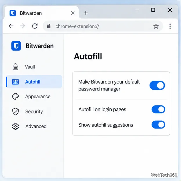 Bitwardenの自動入力設定で「Bitwardenをデフォルトのパスワードマネージャーにする」がオンになっている場合