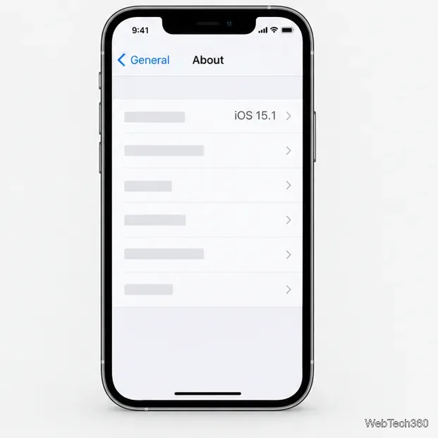 Nella pagina "Informazioni" delle Impostazioni dell'iPhone, la versione del software installata risulta essere iOS 15.1.