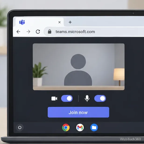 チーム参加前の画面には、カメラとマイクの操作ボタン、および「今すぐ参加」ボタンが表示されます。