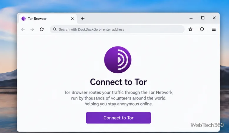 Torブラウザの初回起動画面。「Torに接続」ボタンが表示されている。