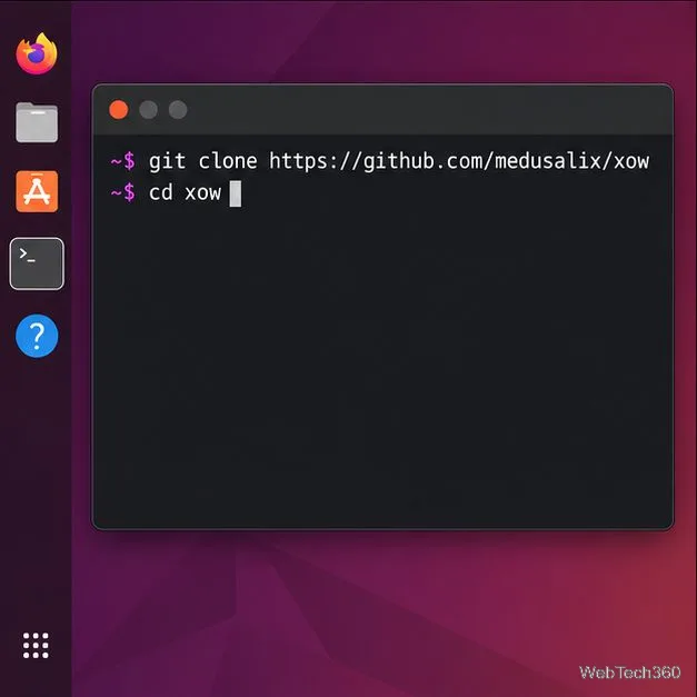 使用終端命令克隆 medusalix/xow 並切換到其資料夾