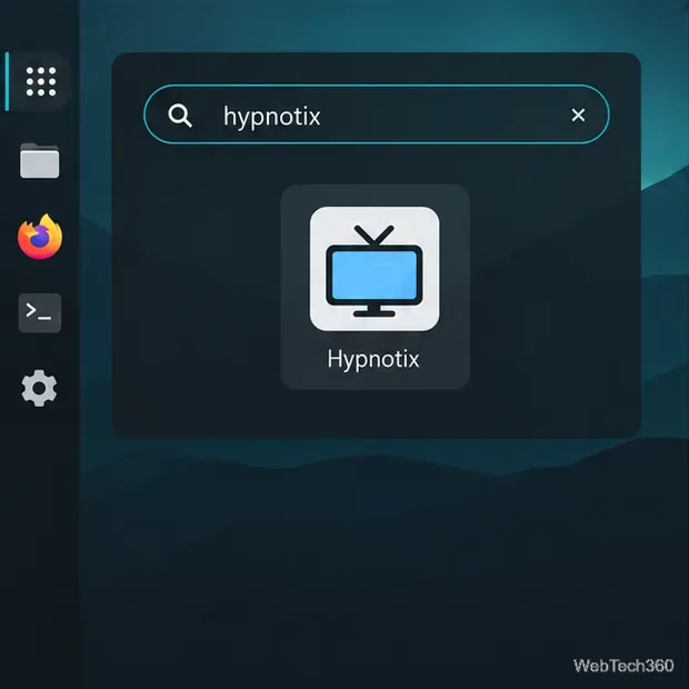 Поиск настольных приложений показывает Hypnotix в качестве запускаемого результата.