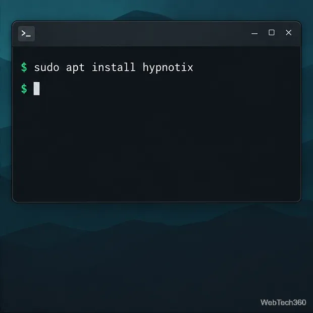 Командная строка терминала, показывающая выполнение команды sudo apt install hypnotix
