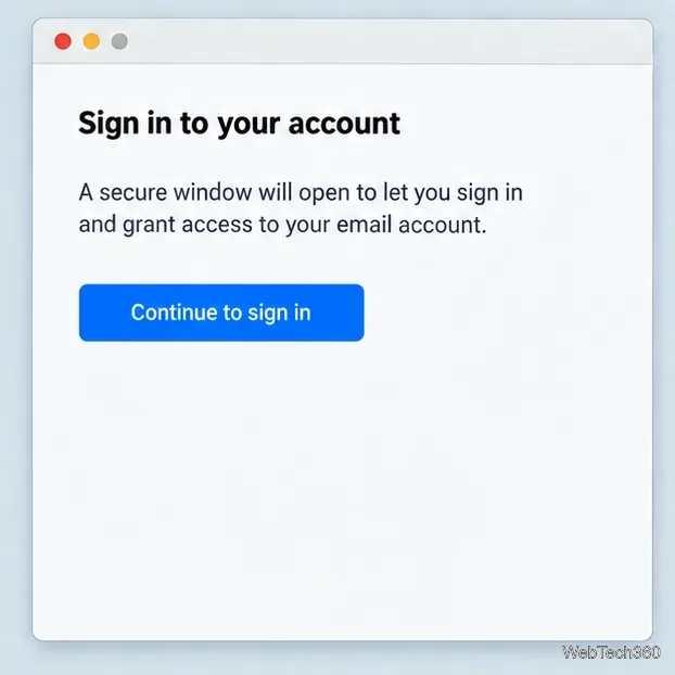 Una finestra di accesso generica alla posta elettronica con un pulsante "Continua ad accedere".