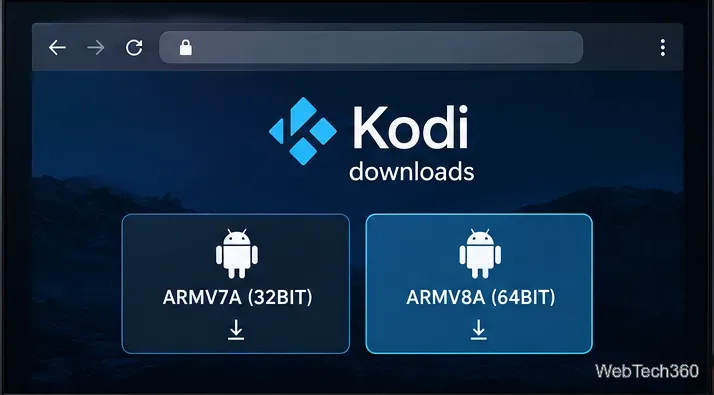 На странице загрузки Kodi для Android представлены варианты пакетов для 32-битной архитектуры ARMV7A и 64-битной архитектуры ARMV8A.