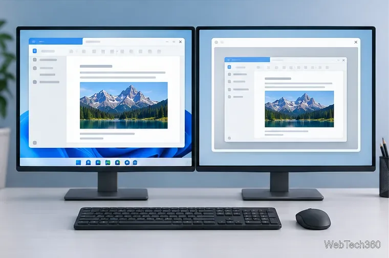 Ilustrație a unei imagini statice de pe monitorul principal afișate pe al doilea monitor
