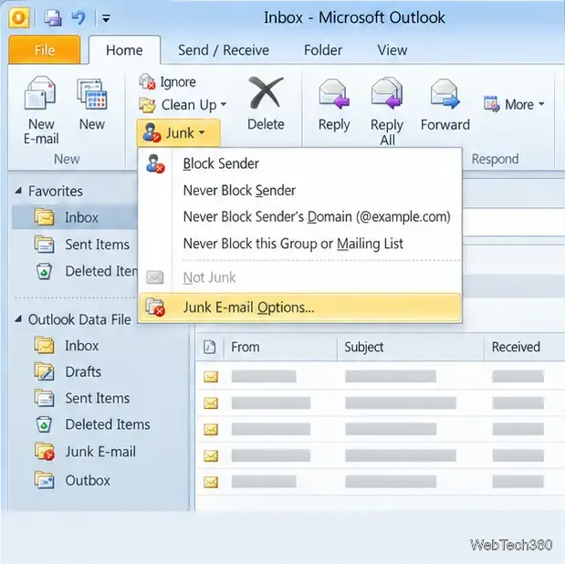 Outlook 2010 Önemsiz/Spam Filtresi