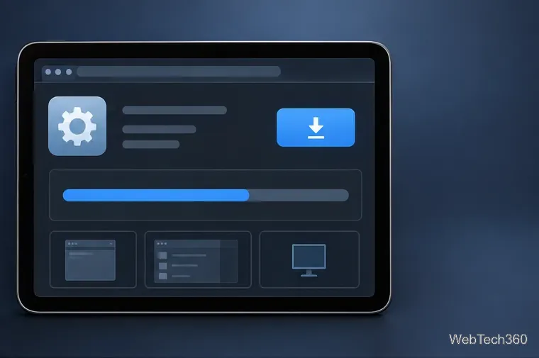 На планшете Android в альбомной ориентации отображается стандартная страница загрузки приложения с индикатором выполнения.