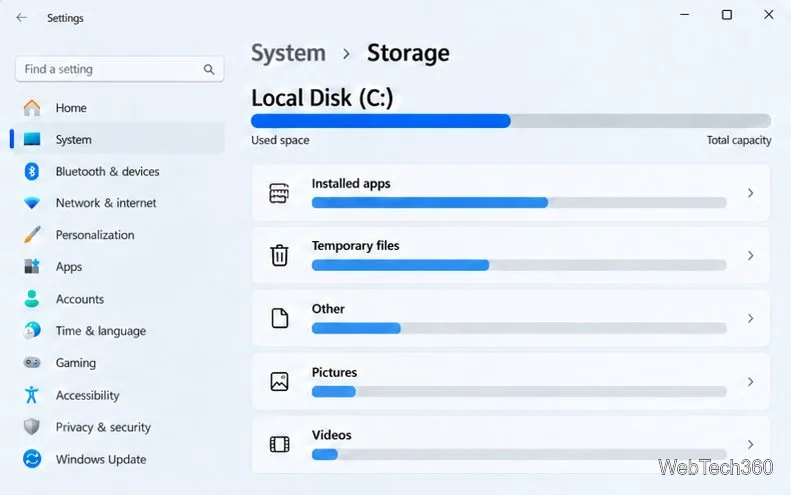 Soluções rápidas para pouco espaço em disco em um PC com Windows 11
